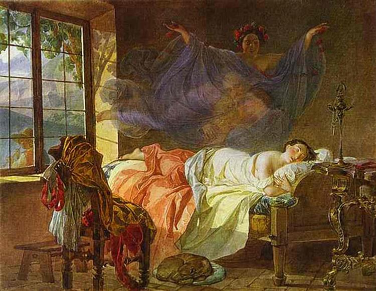 A Dream of a Girl Before a Sunrise, 1830 - 1833 - Карл Брюллов