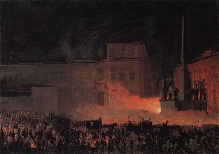 Политическая демонстрация в Риме в 1846 году, 1850 - Карл Брюллов