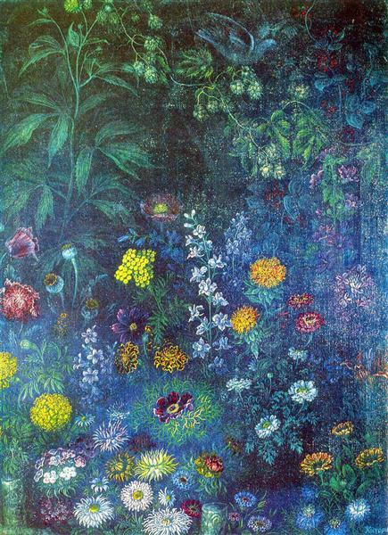 Flowers at night, 1942 - Kateryna Bilokur
