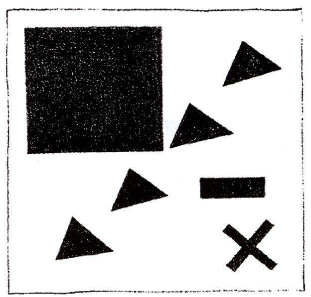 Супрематична група, що використовує трикутник, 1920 - Казимир Малевич
