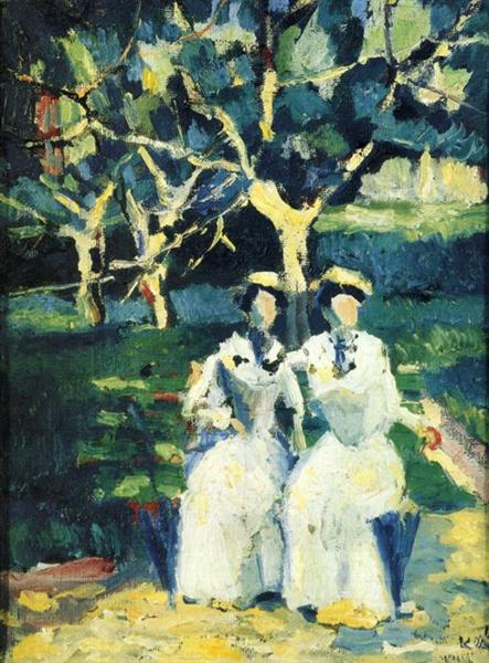 Two Women in a Garden - Kazimir Malévich