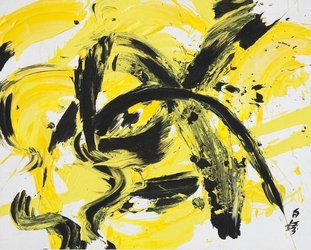 Yellow line, 1992 - Kazuo Shiraga