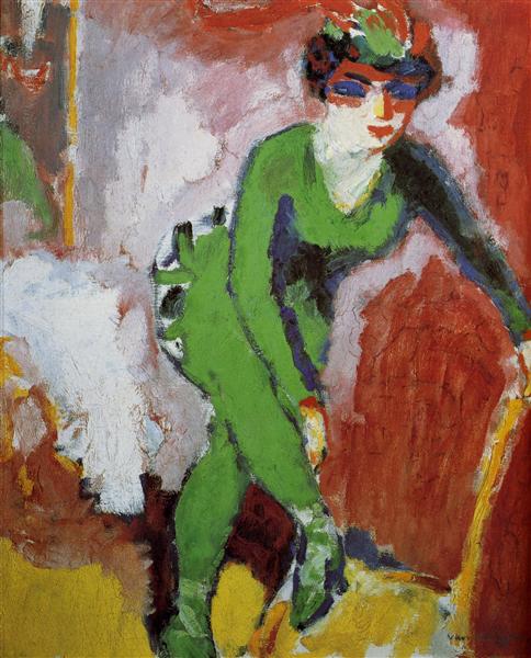 Woman with Green Stockings, 1905 - 基斯·梵·鄧肯