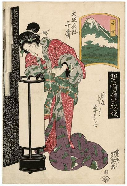 Numazu: Senju of the Ôsakaya, 1823 - Кейсай Эйсен