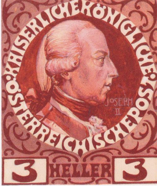 Design for the Anniversary Stamp with Austrian Emperor Joseph II, 1908 - Коломан Мозер