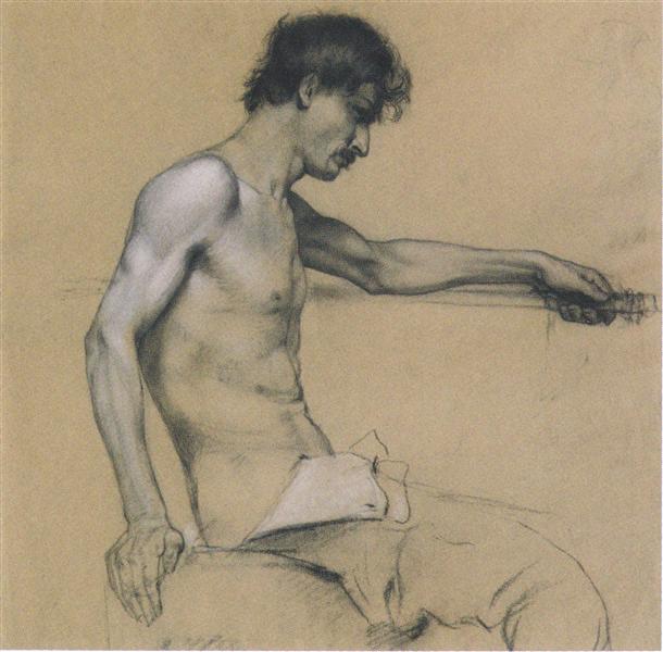 Male Nude Study, c.1888 - Koloman Moser