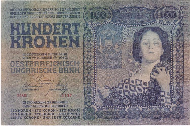 The 100 crowns bill, 1910 - Коломан Мозер