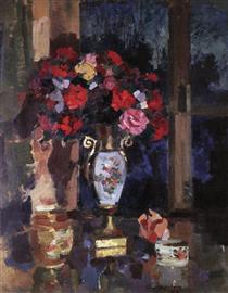 A bouquet of paper roses - Konstantin Korovin