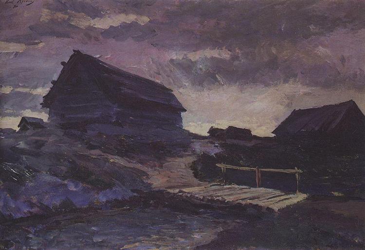 Пейзаж с избами, 1894 - Константин Коровин