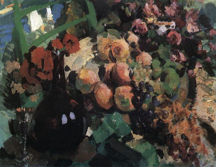 Натюрморт. Вино, фрукты, c.1910 - Константин Коровин