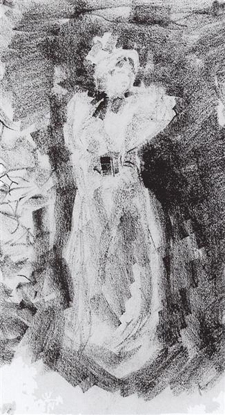 Дама в шляпе, c.1890 - Константин Коровин