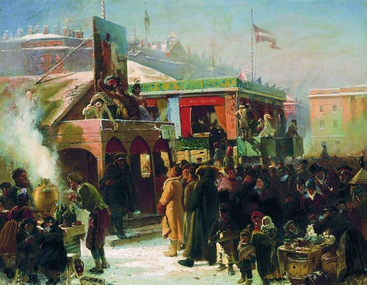 Fair Booths on Admiralty Square, St. Petersburg, 1869 - Konstantin Makovsky