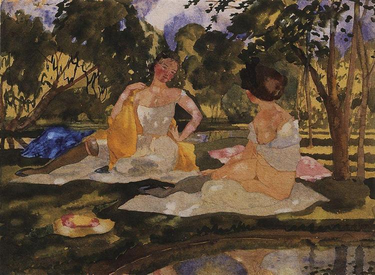 On the Grass, 1919 - Konstantin Somov