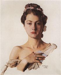 Portrait of Alexandra Levchenko - Костянтин Сомов