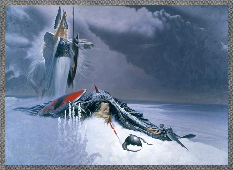 Valkyrie above dead warrior - Konstantin Vasilyev