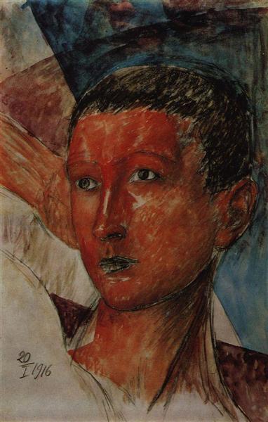 Head of a boy, 1916 - Кузьма Петров-Водкін