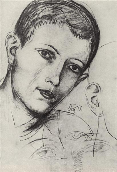 Head of young man (Adam), 1913 - Kuzma Petrov-Vodkin
