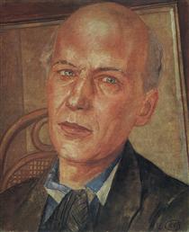 Portrait of Andrei Bely - Kouzma Petrov-Vodkine