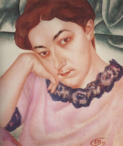 Portrait of M.F.Petrova-Vodkina, 1913 - Kuzma Petrov-Vodkin