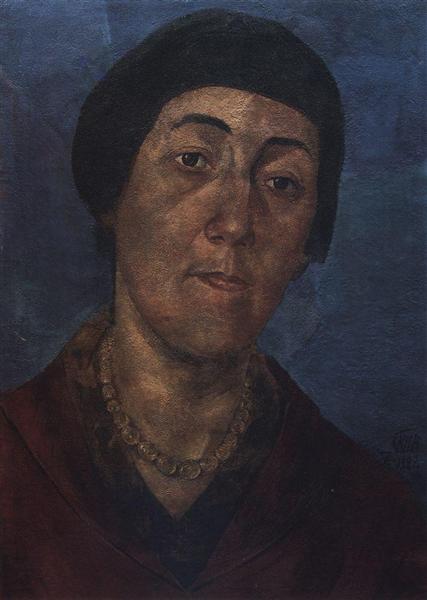 Portrait of M.F.Petrova-Vodkina, the artist's wife, 1922 - Kuzma Petrov-Vodkin