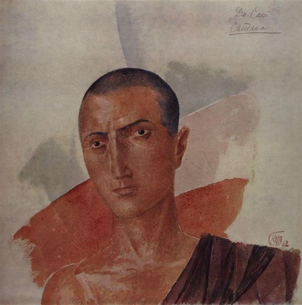 Sketch of makeup for Satan to "Diary of Satan" (by L. Andreev), 1922 - Kuzma Petrov-Vodkin