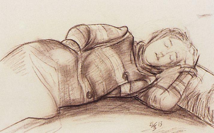 Спящая женщина, 1913 - Кузьма Петров-Водкин