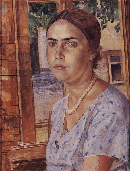 Девушка у окна, 1928 - Кузьма Петров-Водкин