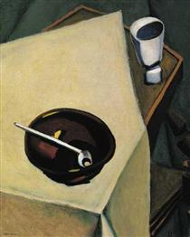 Still-life with Pipe - Lajos Tihanyi