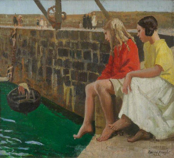 Two Girls by a Jetty, 1922 - Лаура Найт