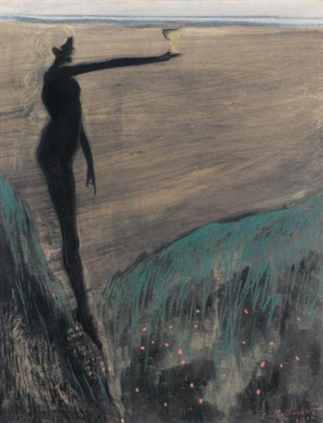 Femme nue tenant une coupe, 1910 - Leon Spilliaert