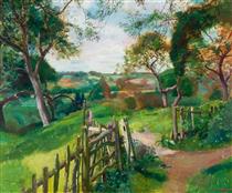 Path and Gate in a Landscape - Leon Underwood