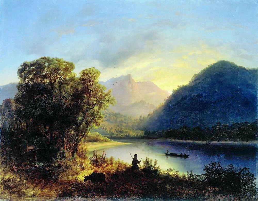 Mountain lake, 1852 - Lev Lagorio - WikiArt.org