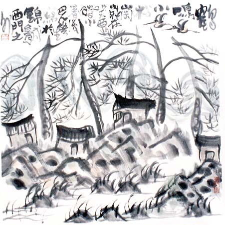 Cranes Crying in the Pine Grove, 1993 - Li Huasheng