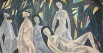 Five Naked Ladies - Lin Fengmian