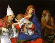 聖母、聖子以及聖弗拉維亞諾與聖奧諾弗里奧 - 羅倫佐·洛托