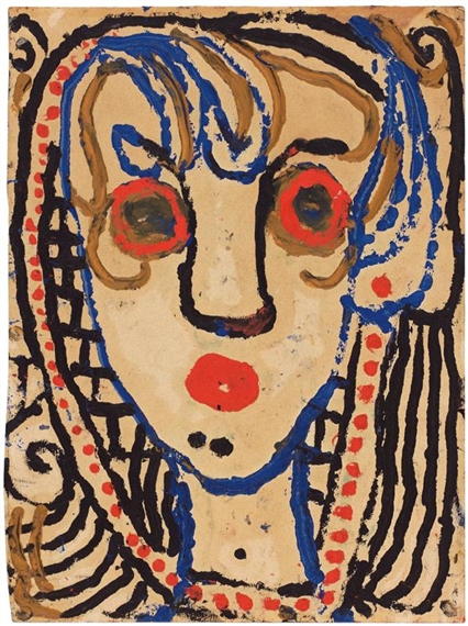 Tête de femme de face - La Cruche saigne, 1930 - Луї Сутер