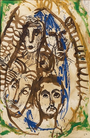 Trois Têtes dans un Medaillon, 1930 - Louis Soutter