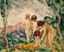 Young Girls Playing with a Lion Cub - Louis Valtat