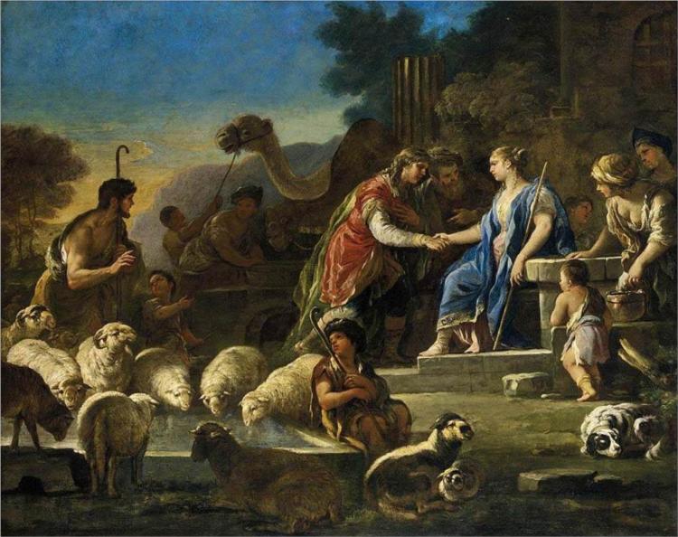 Jacob and Rachel at the Well, 1690 - Luca Giordano