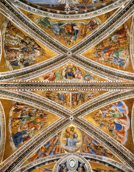 Ceiling Frescoes in the Chapel of San Brizio, 1499 - 1502 - 盧卡·西諾萊利