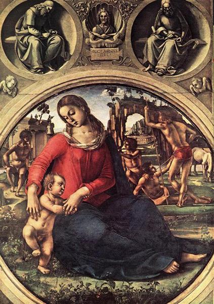 Madonna and Child with Prophets, 1490 - Лука Синьореллі