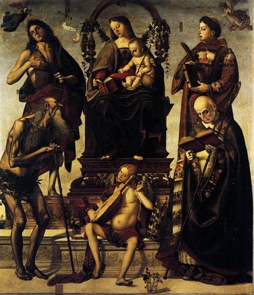 Madonna and Child with Saints, 1484 - 盧卡·西諾萊利
