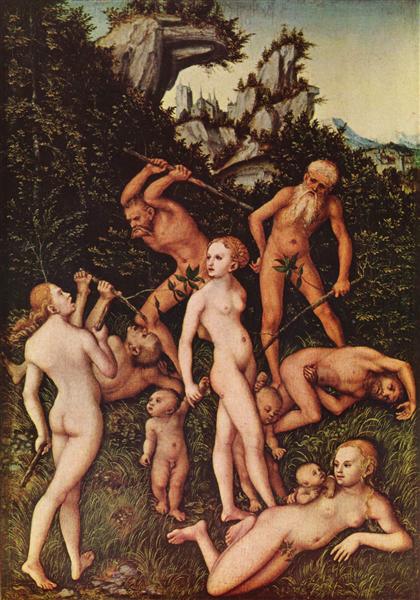Das Ende des silbernen Zeitalters – Die Früchte der Eifersucht, c.1516 - Lucas Cranach der Ältere