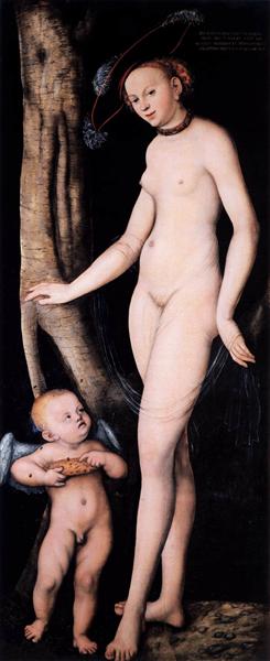 Венера и купидон с сотами, c.1531 - Лукас Кранах Старший