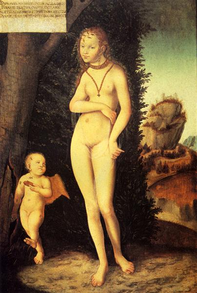 Венера с купидоном, укравшим соты - Лукас Кранах Старший