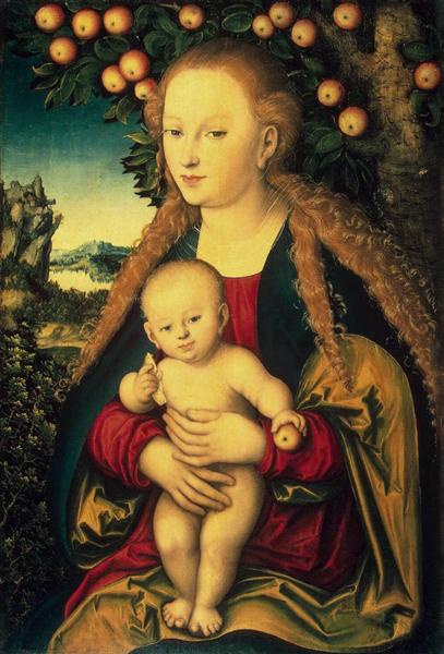 Madonna mit Kind unter einem Apfelbaum, 1530 - Lucas Cranach der Ältere