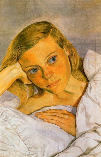 Girl in Bed, 1952 - 盧西安‧佛洛伊德