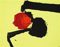 Untitled (Abstract in yellow, black and red) - Luis Feito