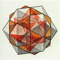 Four Regular Solids - Maurits Cornelis Escher