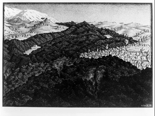 Lava Flow from Etna, 1933 - Maurits Cornelis Escher